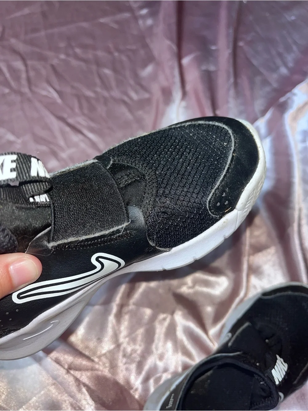 Nike Kids Black and White Slip-On Sneakers